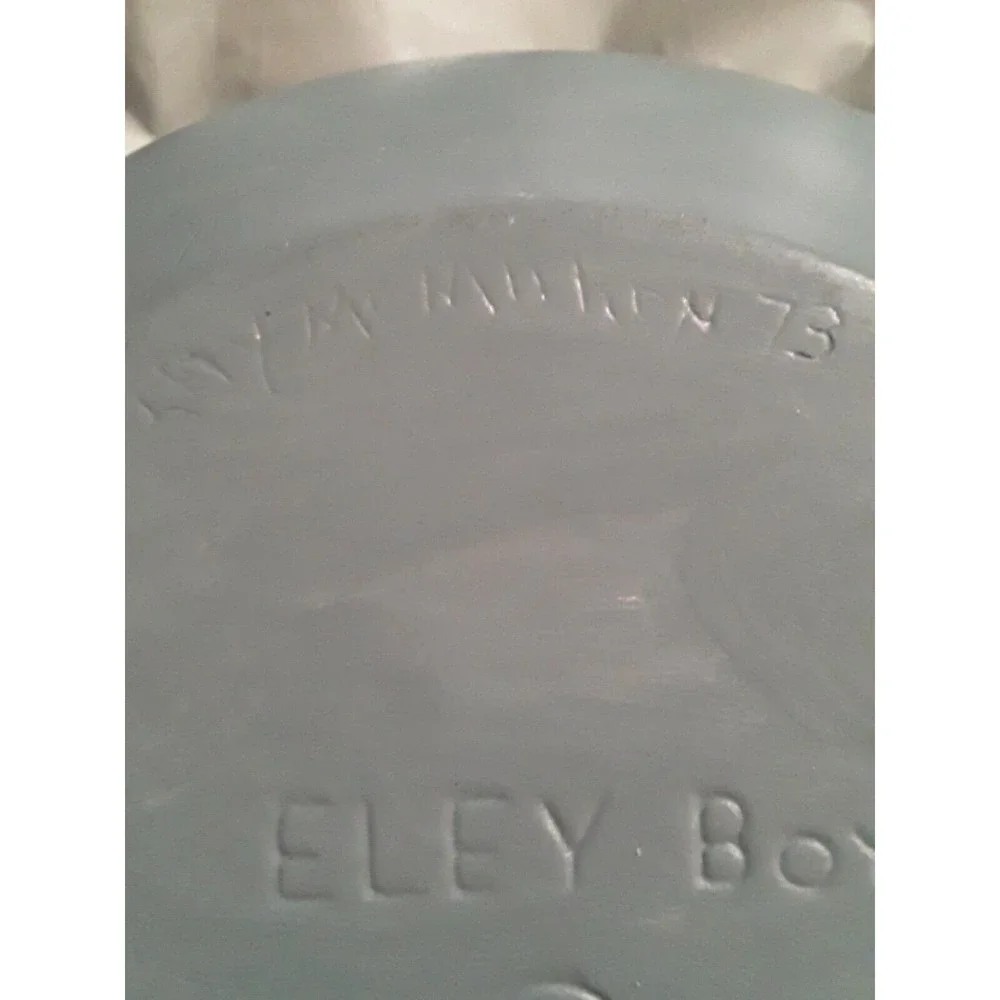 Vintage Eley Boy Trinket Box Powder Blue with Intricately Designed Lid